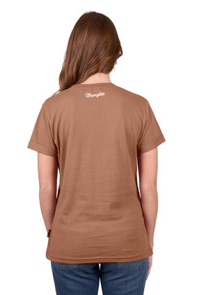 Womens Wrangler Layla Cowgirl Tee Tshirt - Copper (7443609845837)