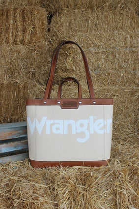 Wrangler Iconic Logo Tote Bag - Natural (7441987338317)