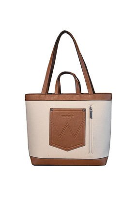 Wrangler Iconic Logo Tote Bag - Natural (7441987338317)