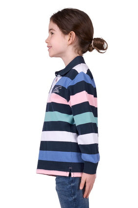 Girls Kids Wrangler Camden Rugby Shirt - Navy / Multi (7443613417549)