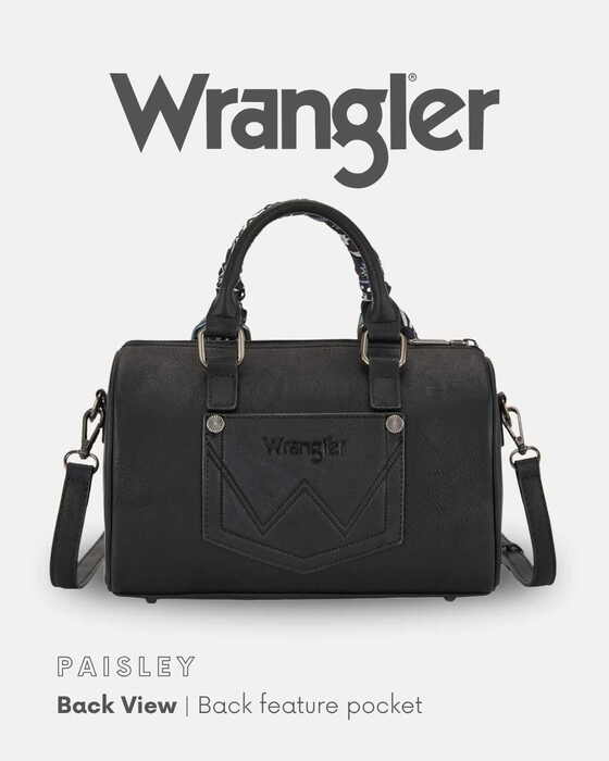 Womens Wrangler Paisley Barrel Bag - Tan or Black