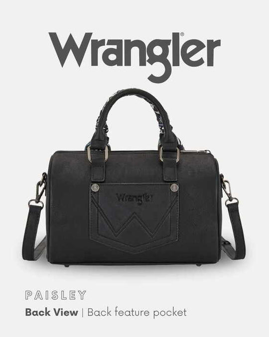 Womens Wrangler Paisley Barrel Bag - Tan or Black