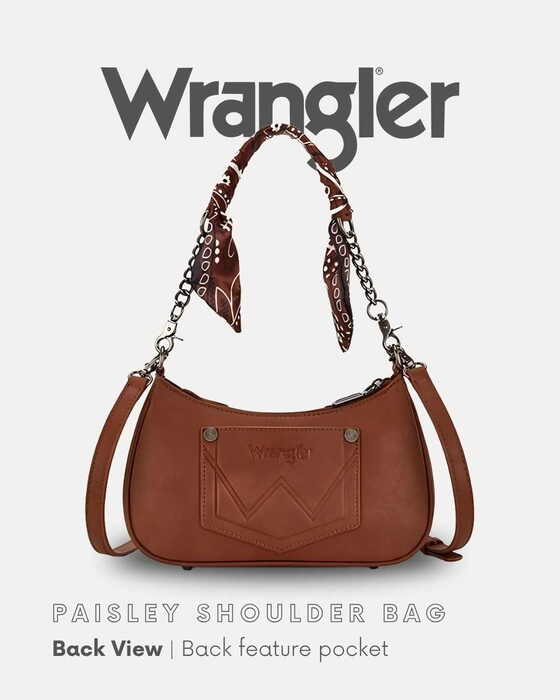 Womens Wrangler Paisley Shoulder Bag - Tan or Pink