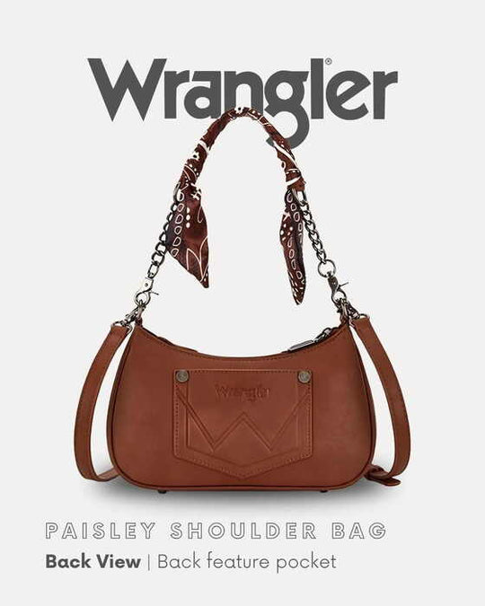 Womens Wrangler Paisley Shoulder Bag - Tan or Pink