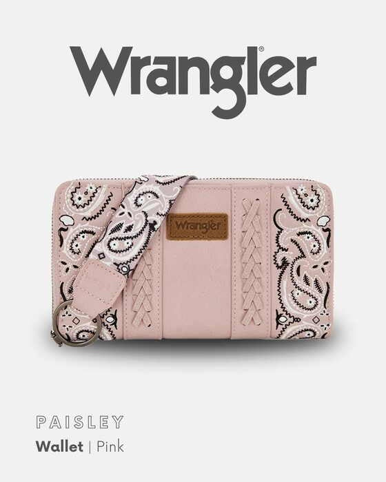 Womens Wrangler Paisley Wallet - Tan / Pink