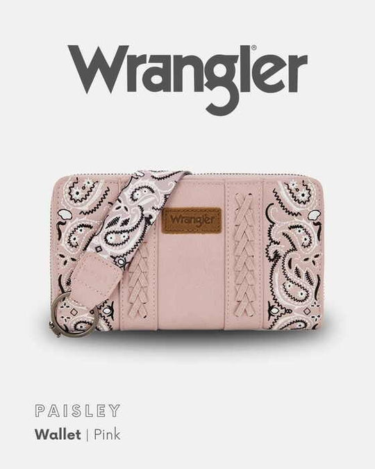 Womens Wrangler Paisley Wallet - Tan / Pink