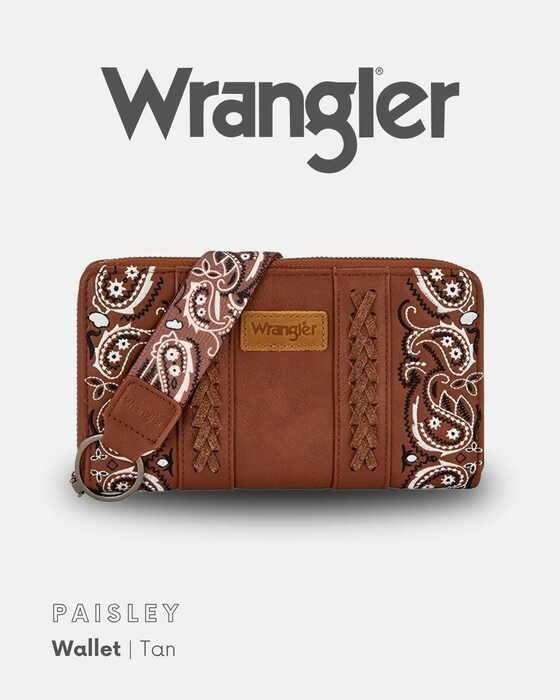Womens Wrangler Paisley Wallet - Tan / Pink