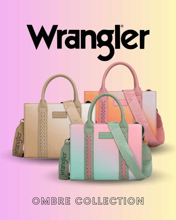Womens Wrangler Ombre Crossbody Tote Bag - Taupe / Green / Pink