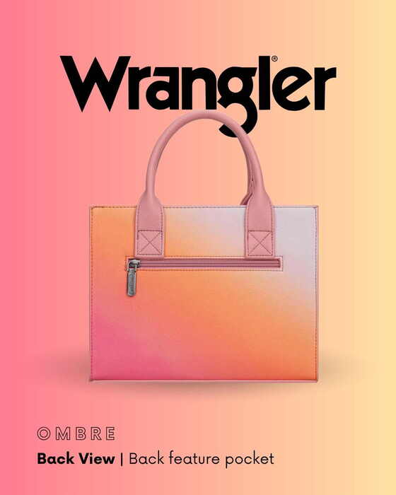 Womens Wrangler Ombre Crossbody Tote Bag - Taupe / Green / Pink