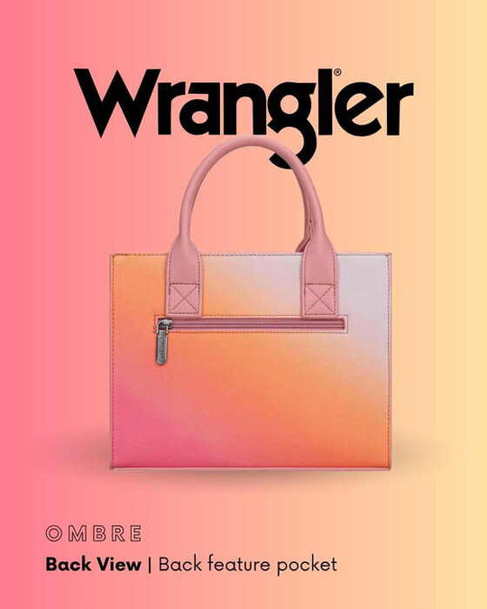 Womens Wrangler Ombre Crossbody Tote Bag - Taupe / Green / Pink
