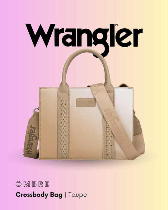 Womens Wrangler Ombre Crossbody Tote Bag - Taupe / Green / Pink