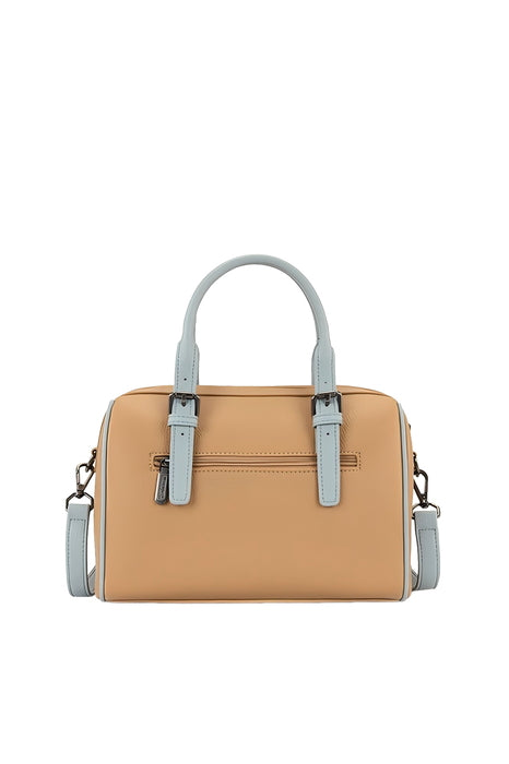 Womens Wrangler Boston Stitch Barrel Bag - Tan or Camel/Blue