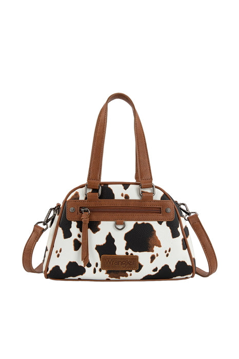 Womens Wrangler Cow Print Handbag - Tan