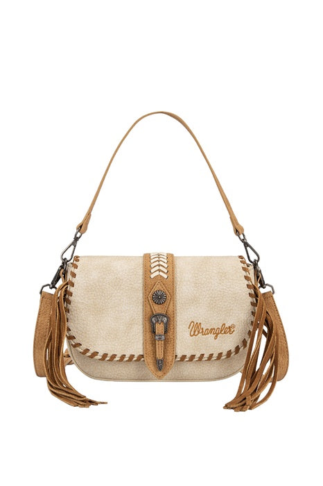 Womens Wrangler Avery Tassel Shoulder Bag - Light Tan or Natural