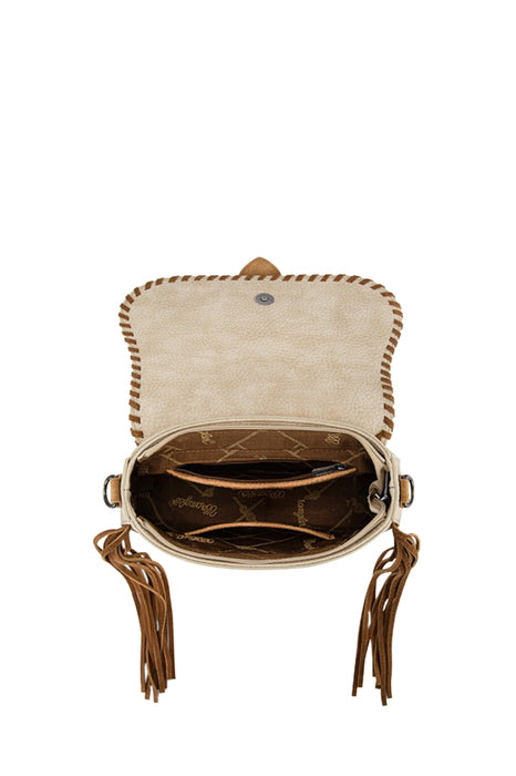 Womens Wrangler Avery Tassel Shoulder Bag - Light Tan or Natural