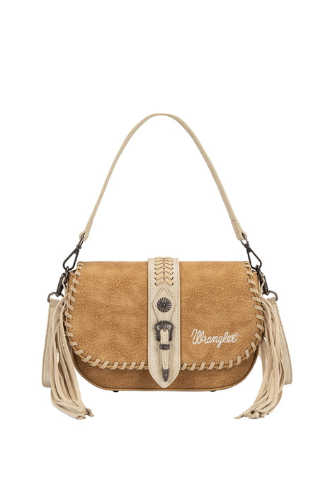 Womens Wrangler Avery Tassel Shoulder Bag - Light Tan or Natural