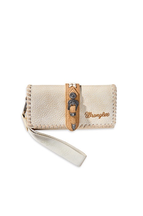Womens Wrangler Avery Wallet Purse with Buckle - Light Tan or Natural