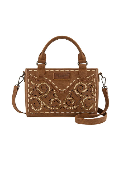 Womens Wrangler Swirl Stich Crossbody Bag - Navy / Tan /Natural