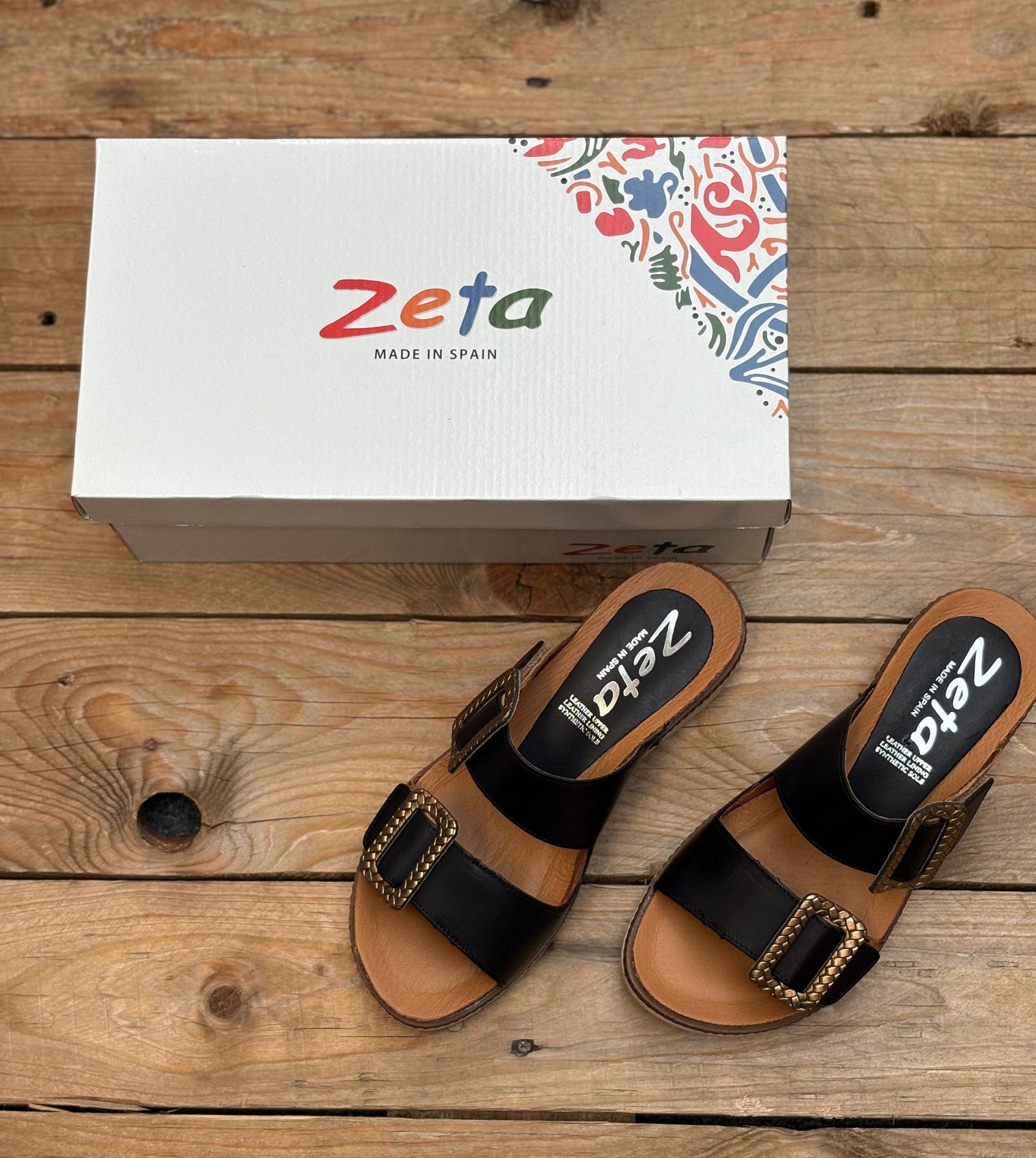 Womens Zeta Lucia Sandal -  Safron / Negro / Bronce (7557855117389)