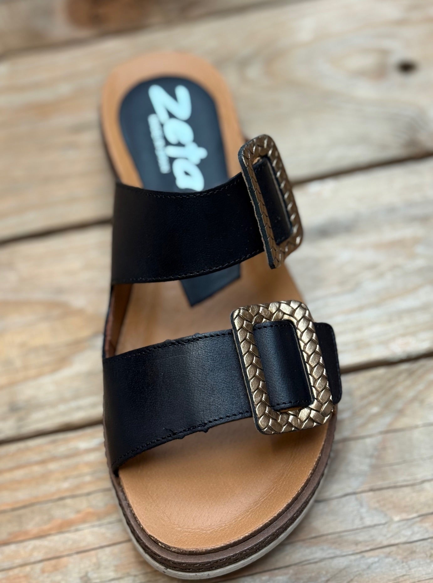 Womens Zeta Lucia Sandal -  Safron / Negro / Bronce (7557855117389)