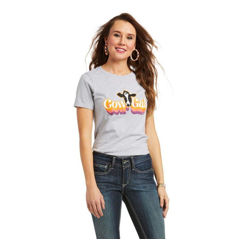 Womens Ariat Retro Cow Gal Tee (6761830350925)