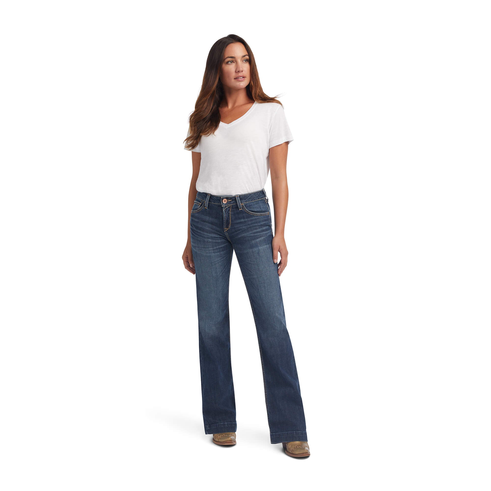 Womens Ariat REAL Perfect Rise Trouser Wide Leg Jean - Maggie (6849411383373)