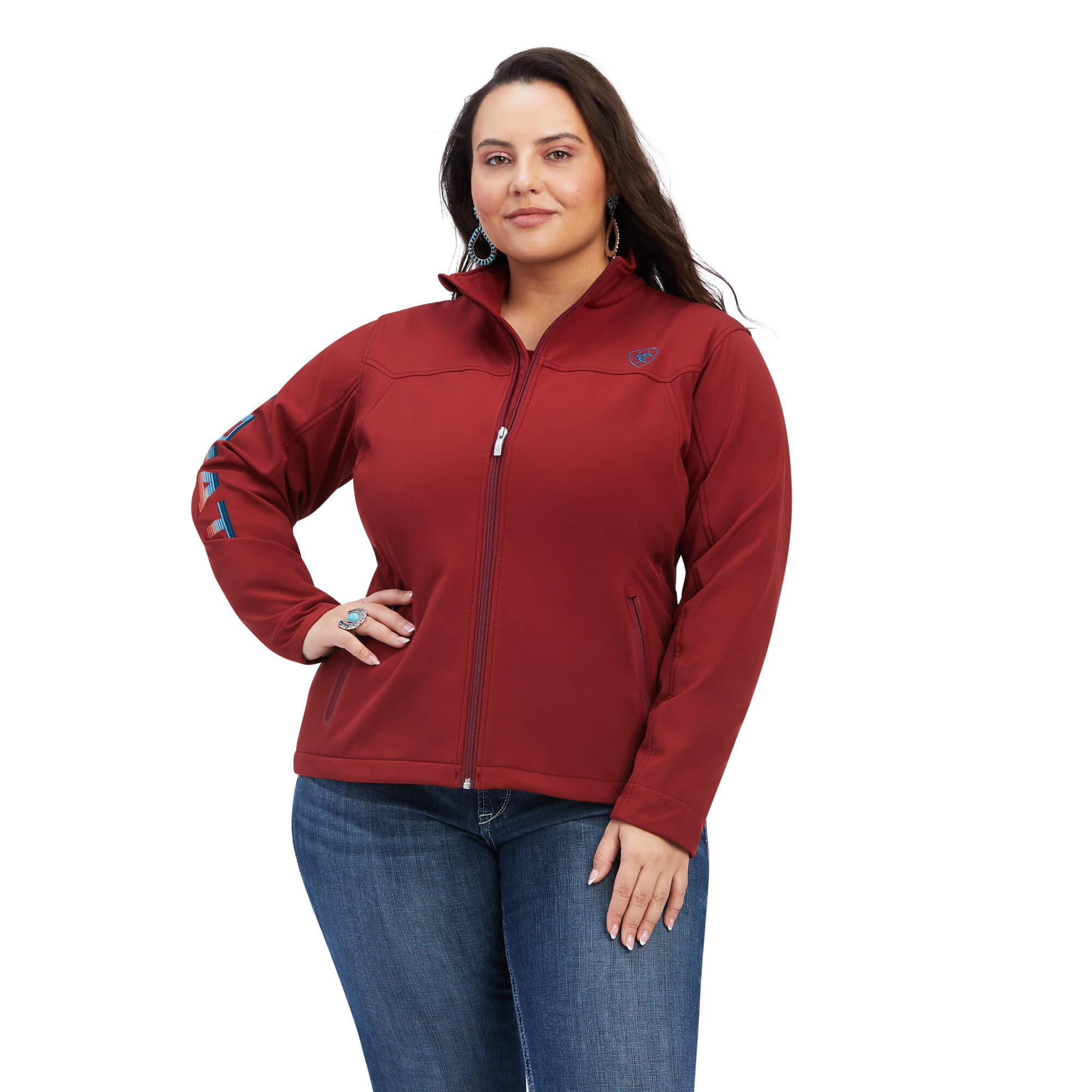 Womens Ariat New Team Softshell Jacket - Rouge Red (6857148858445)