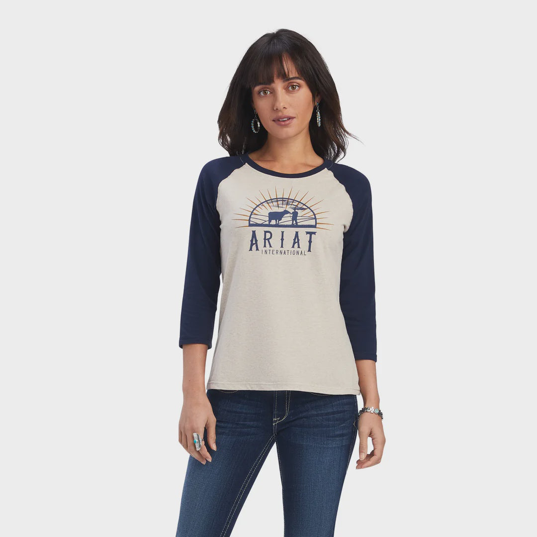 Womens Ariat REAL Sunrise Classic 3/4 Sleeve Shirt (6916245782605)