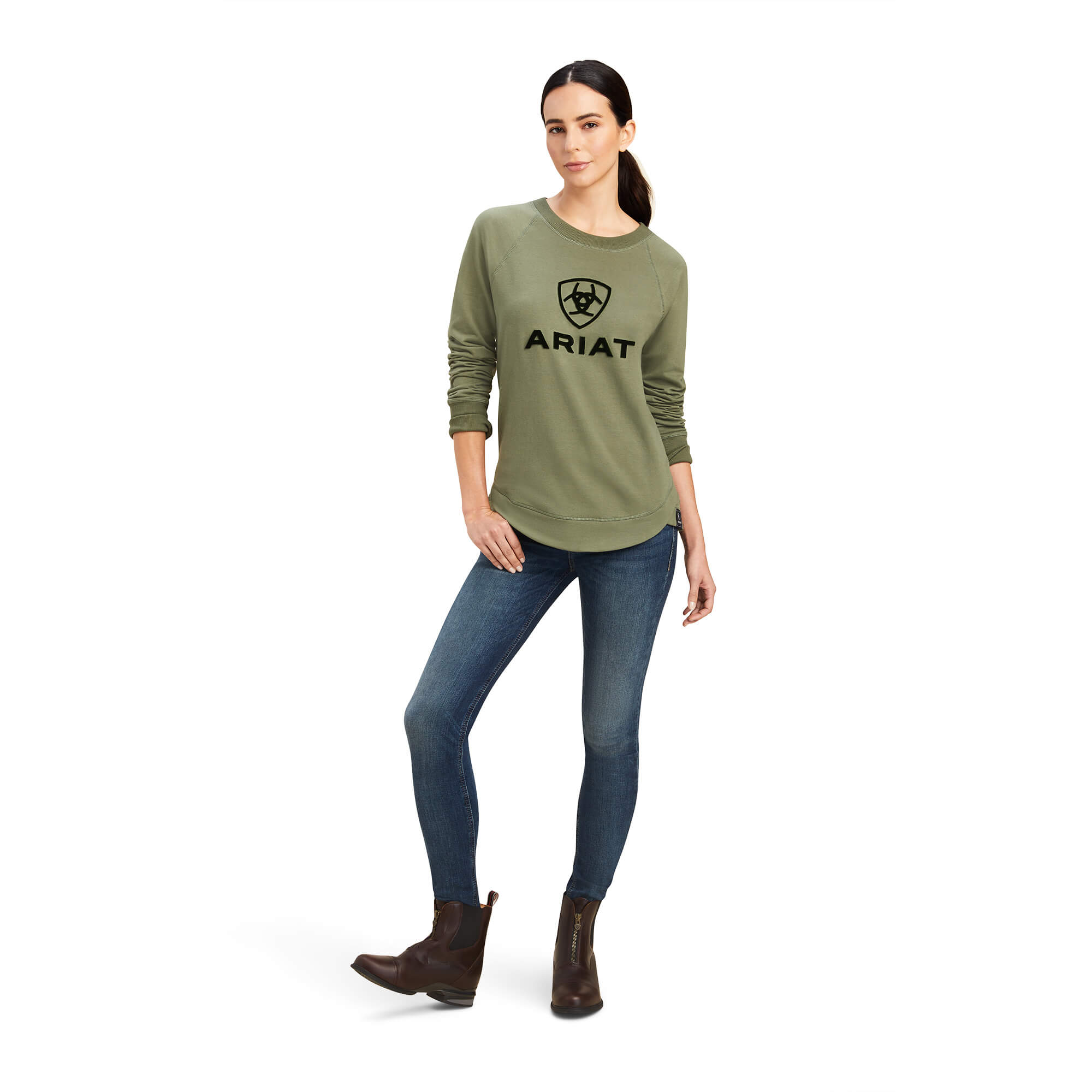 Womens Ariat Benicia Sweatshirt Jumper - Wild Ginger or Clover (6850901868621)