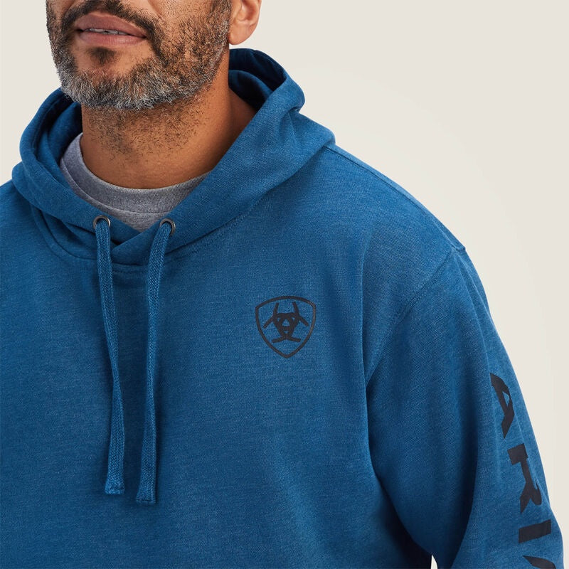 Mens Ariat Logo Hoodie - Poseidon Heather (7025714200653)