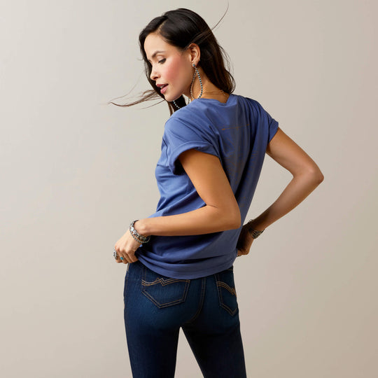 Womens Ariat Fly High Tee Tshirt - Coastal Fjord (6947628744781)