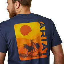 Mens Ariat Mustang Fever Tee Tshirt - Navy (6917247828045)
