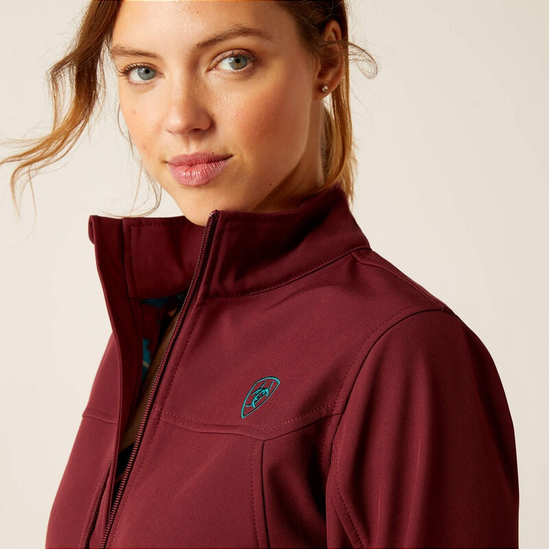 Womens Ariat New Team Softshell Jacket - Tawny Port / Baja (7025714167885)