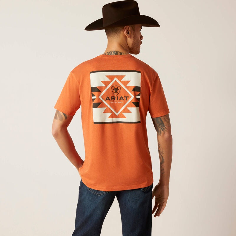 Mens Ariat SW Box Tee Tshirt - Adobe Heather (6917253857357)
