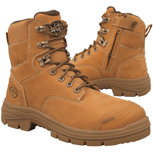 Oliver L/up Mid Cut Zip side Wheat Boot (4097419378765)