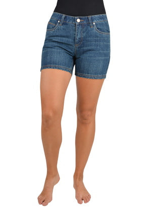 Womens Wrangler Ultimate Q Baby Booty Up Denim Shorts - Mid Town Blue (6782668996685)