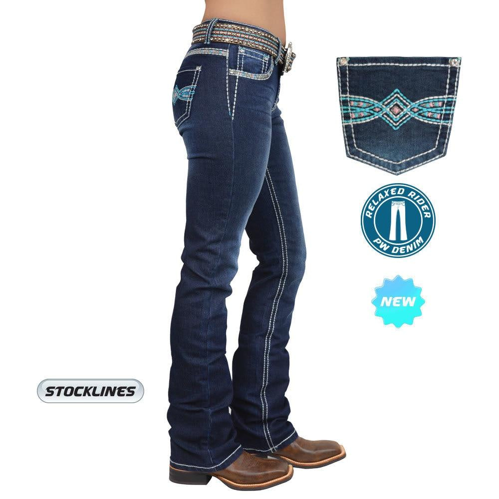 Womens Pure Western Indiana Relaxed Rider Jean 36 leg (3750514163789)