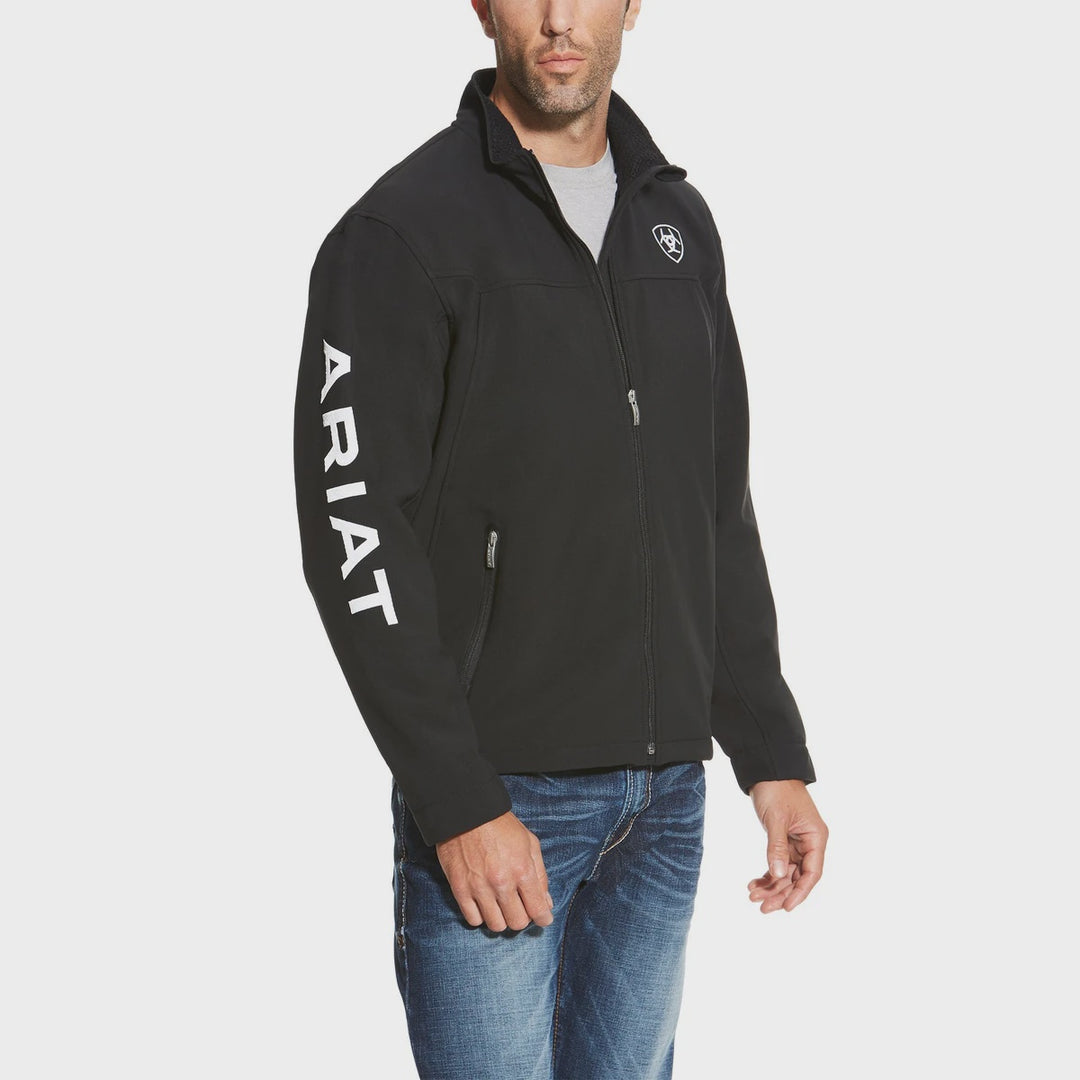 Mens Ariat New Team Softshell Jacket- Black (6604693602381)