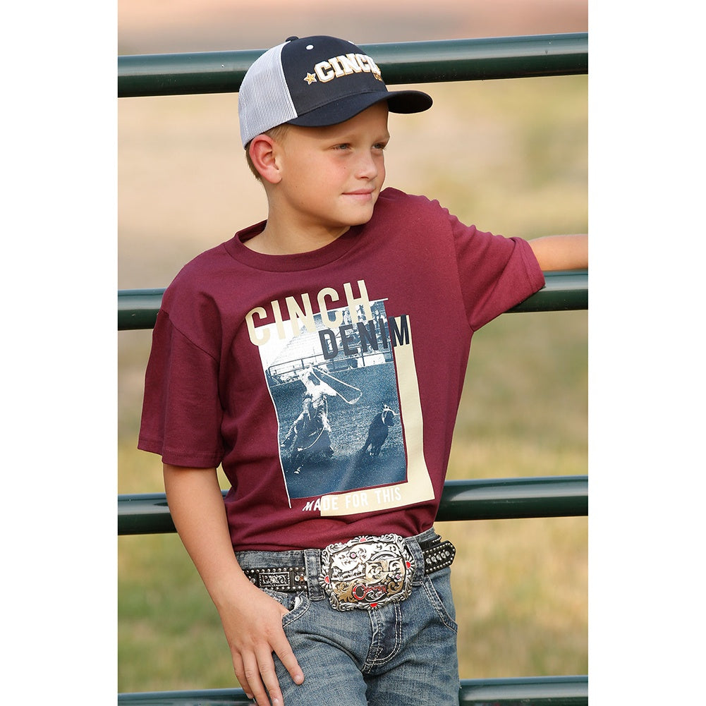 Boys Cinch 'Made for this' Team roping Tee w21 (6596886888525)