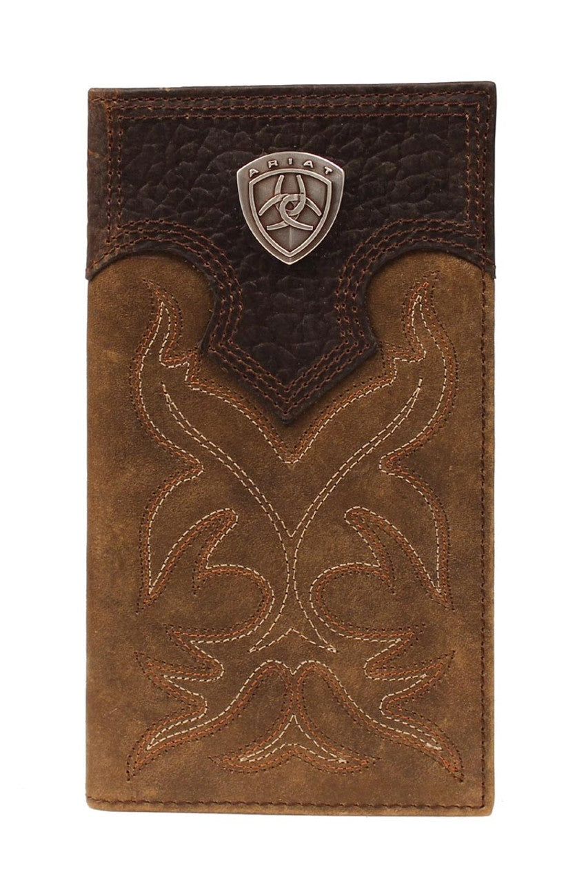 Mens Ariat Rodeo Wallet - Brown Boot Stitch (6885546917965)