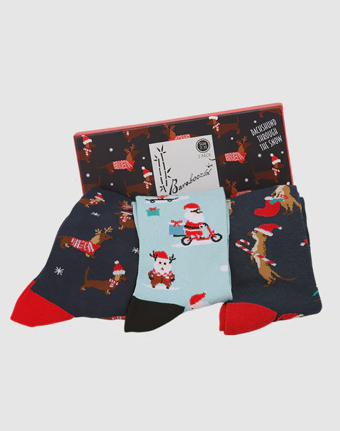 Mens Bamboozld Dashing Santa 3pk Sock Gift Box (6931566002253)