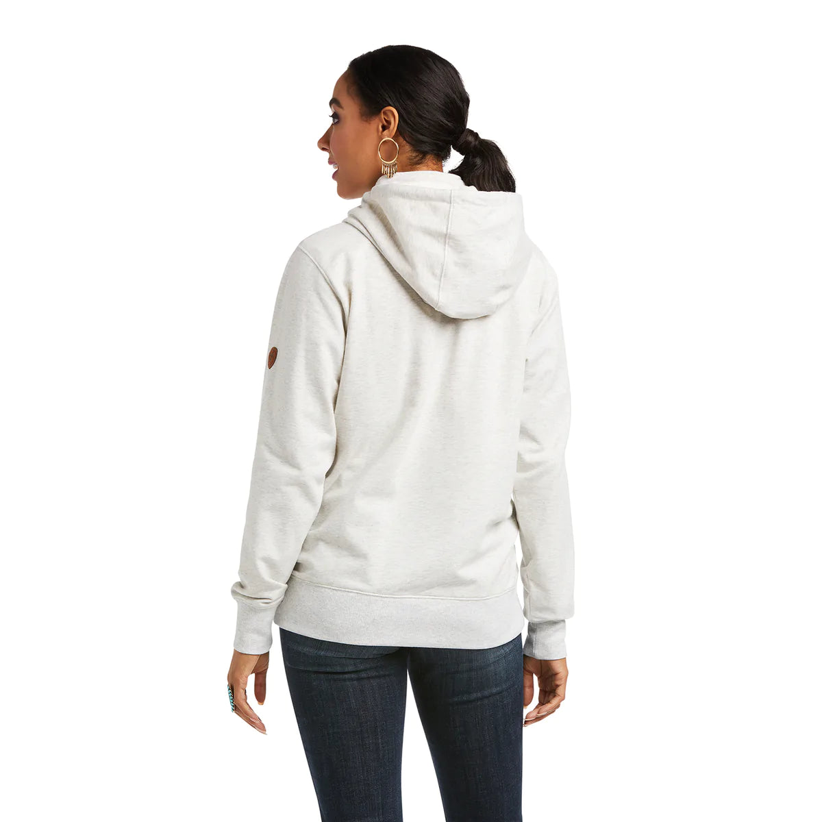 Womens Ariat REAL Elevated Hoodie - White Sand Heather (6759805190221)