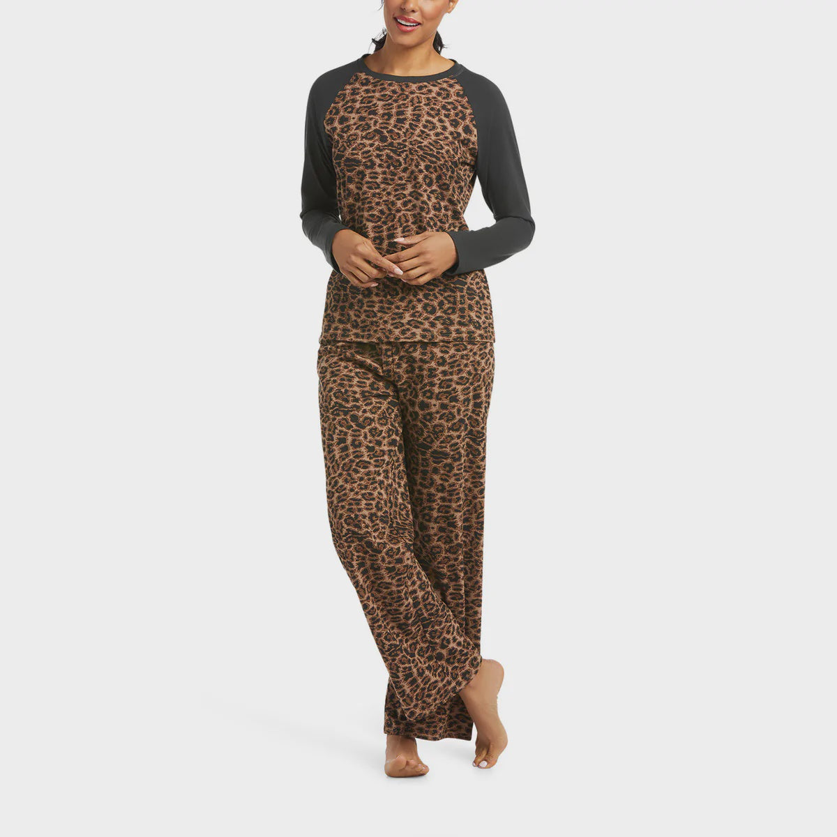 Womens Ariat Long Cotton/Poly PJ Set - Cheetah (6761831366733)