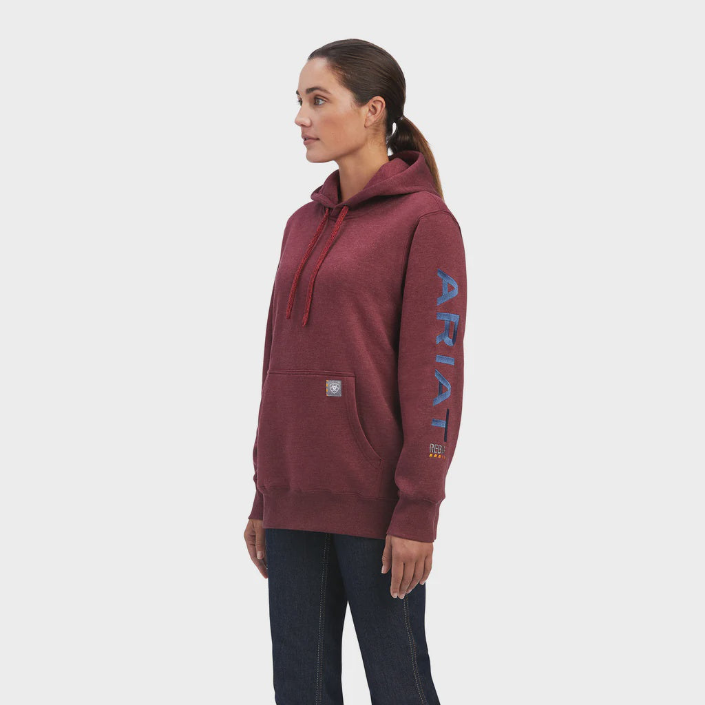 Womens Ariat Rebar Graphic Hoodie - Port Heather / True Navy (6876193062989)