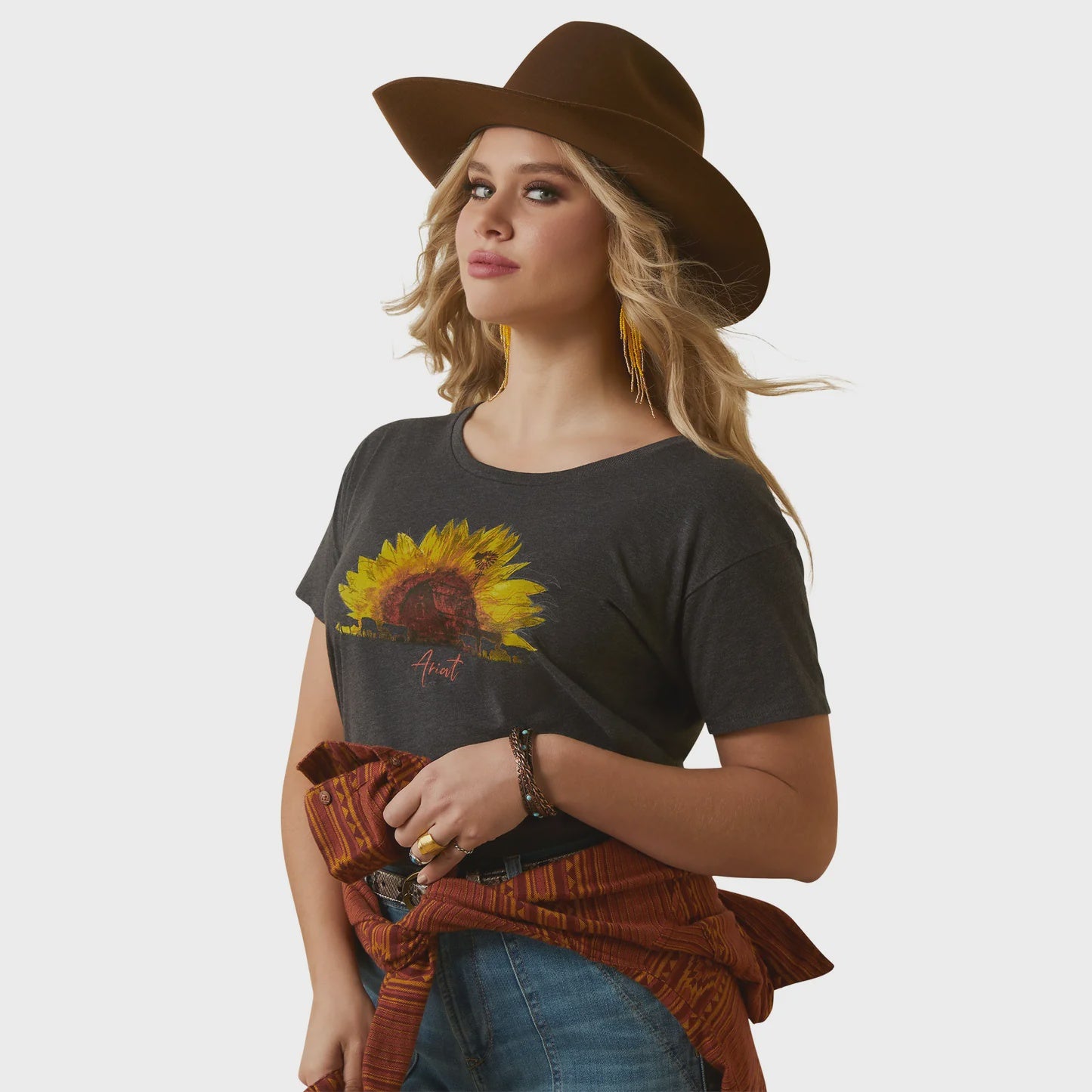 Womens Ariat Sunflower Farm Tee Tshirt (6924195168333)