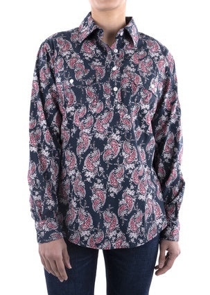 Womens Hard Slog Hayden 1/2 Button Shirt (6854575980621)