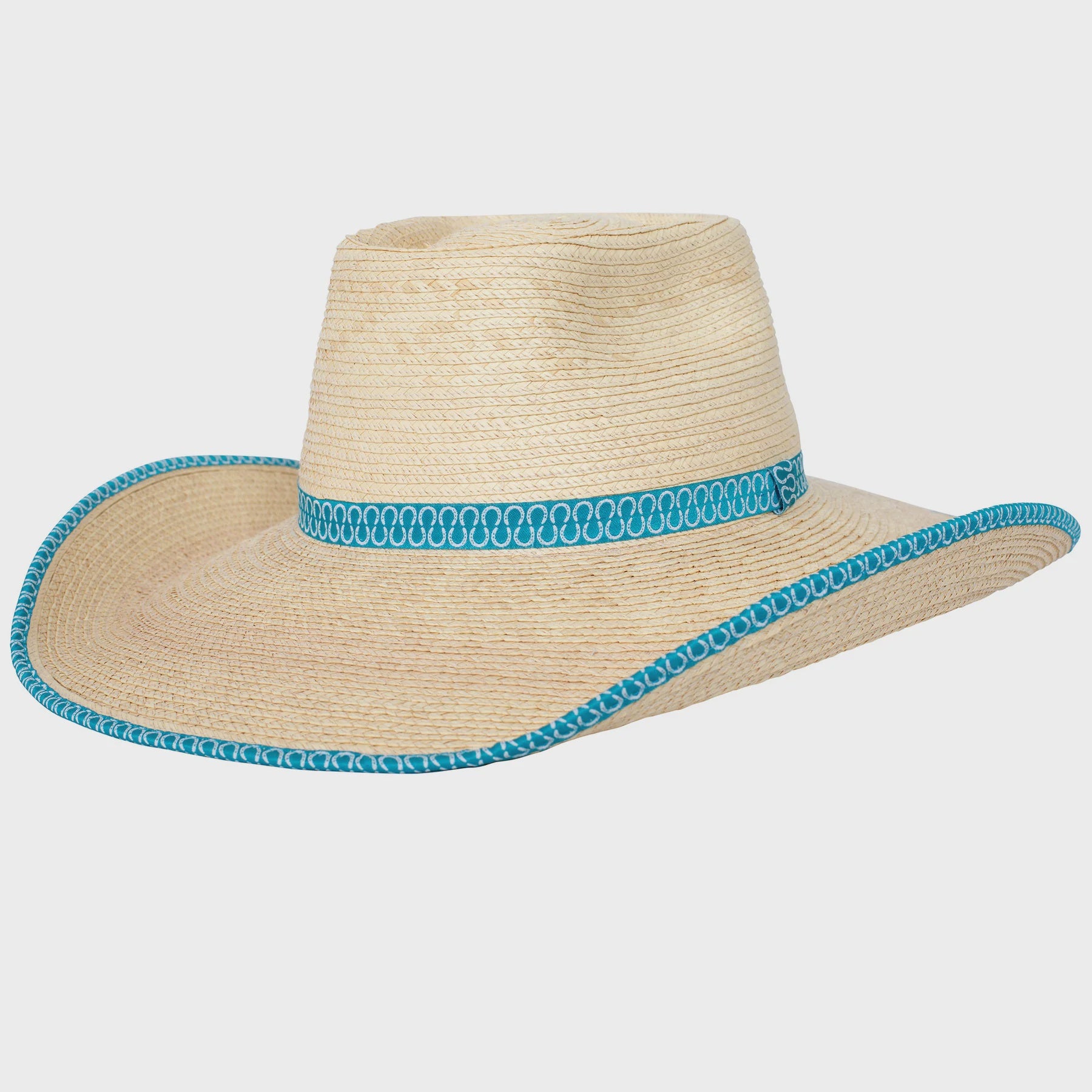 Sunbody Ava Hat - Aqua Horseshoes (6878925455437)