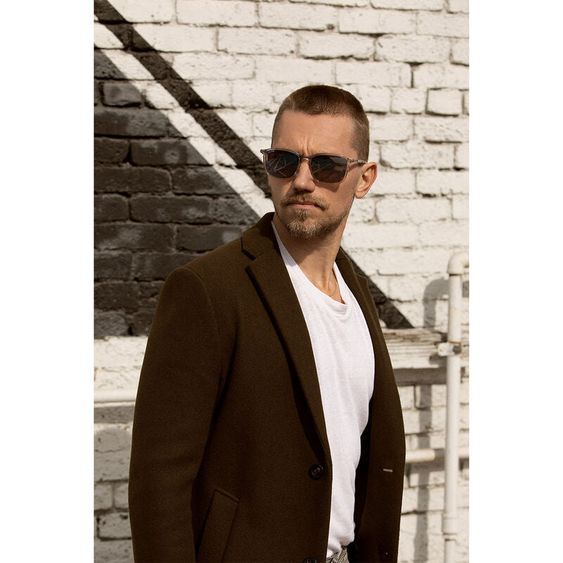 Serengeti Sunglasses - Lenwood - Shiny Crystal with Blue Lens (6858376282189)