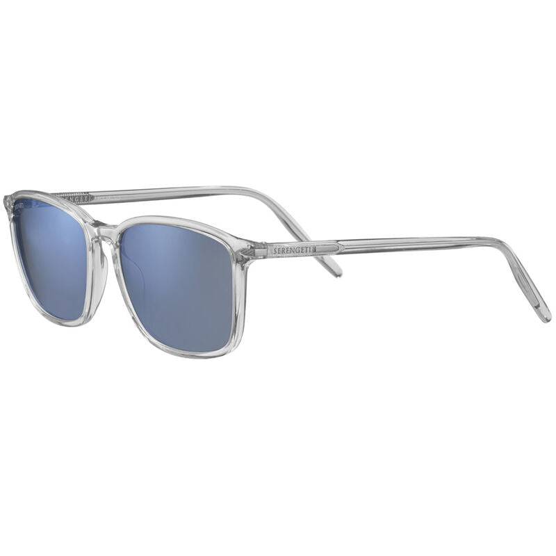 Serengeti Sunglasses - Lenwood - Shiny Crystal with Blue Lens (6858376282189)