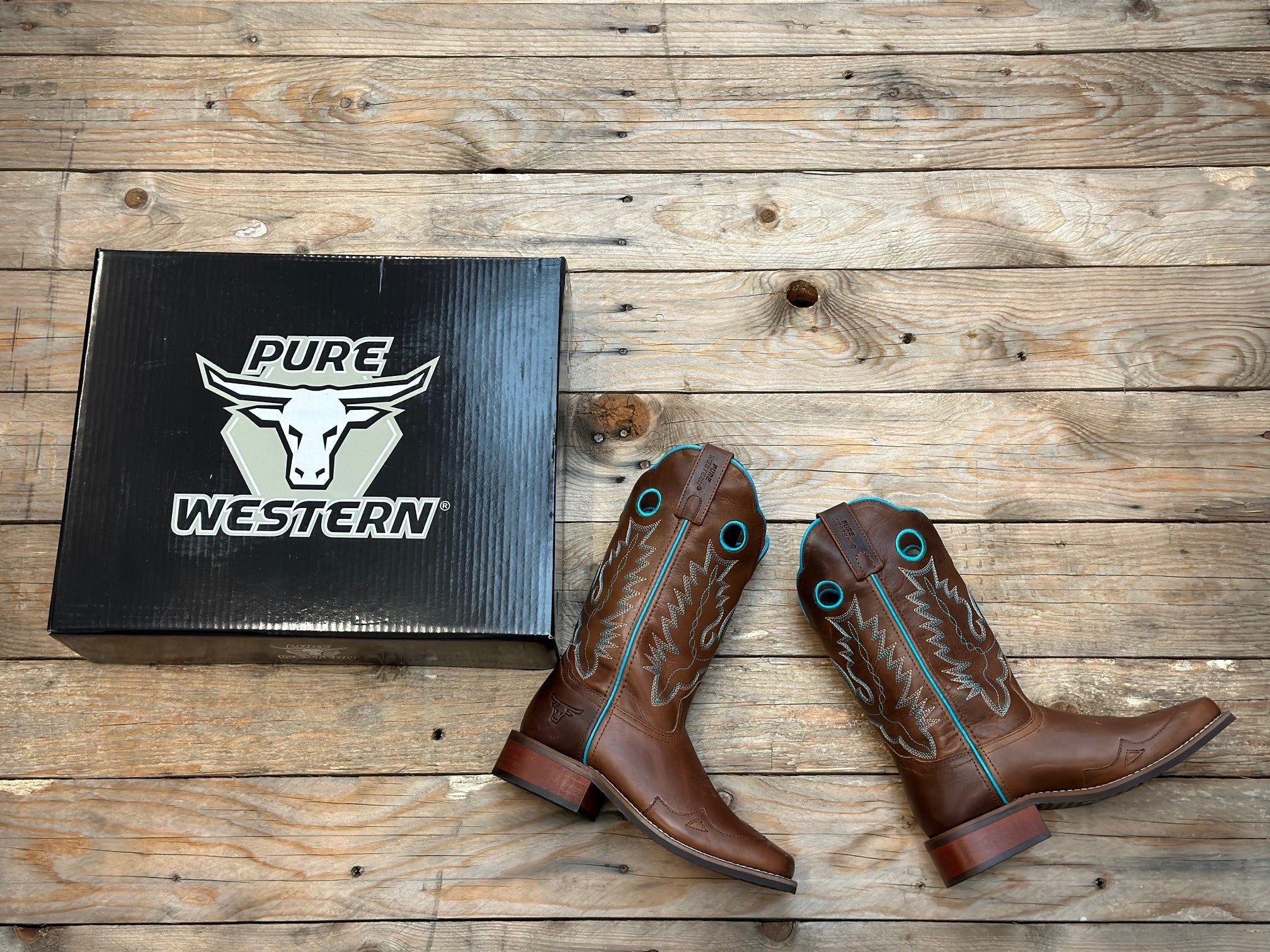 Womens Pure Western Montana Boot - Wood Brown (6850320138317)